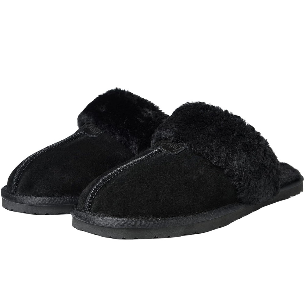 Ausland Fuzzy Faux Fur Liner Slippers with Memory Foam House Shoe NEW